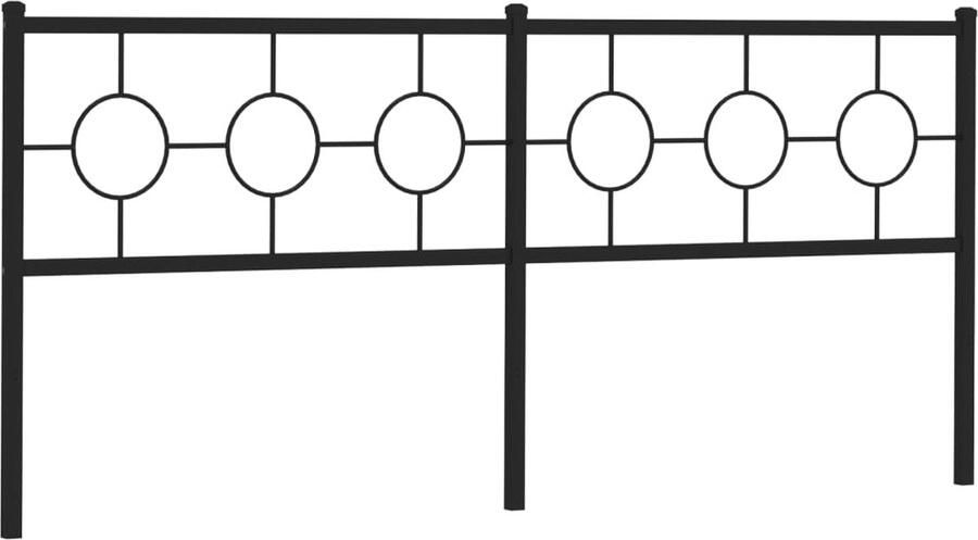 VidaXL Hoofdbord 200 cm metaal zwart