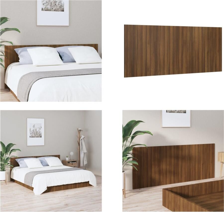 VidaXL Hoofdbord 200x1-5x80 cm bewerkt hout bruineikenkleurig Hoofdbord Hoofdborden Hoofdeinde Houten Hoofdbord