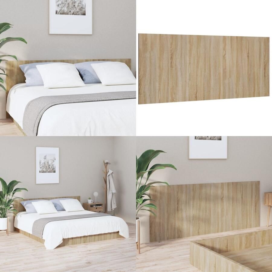 VidaXL Hoofdbord 200x1 5x80 cm bewerkt hout sonoma eikenkleurig Hoofdbord Hoofdborden Hoofdeinde Houten Hoofdbord