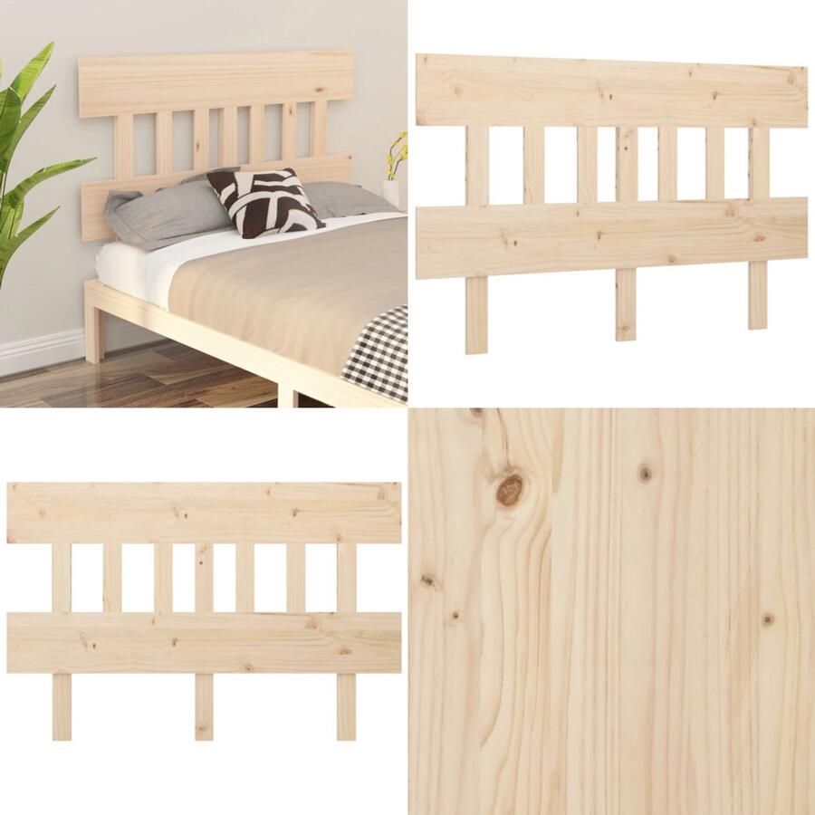 VidaXL Hoofdbord 203 5x3x81 cm massief grenenhout Hoofdbord Hoofdborden Hoofdeinde Houten Hoofdbord