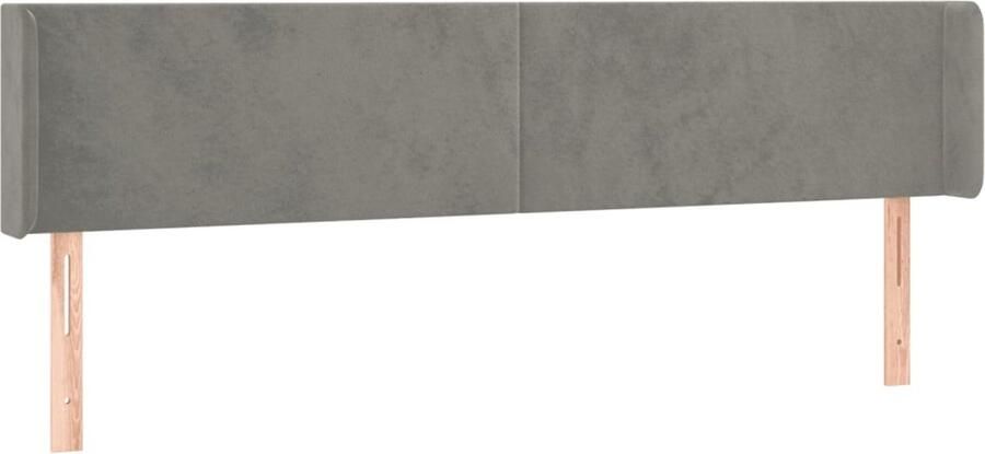 VidaXL Hoofdbord 203x16x78 88 cm Lichtgrijs Fluweel Hoofd Bord Hoofdkussen Beddecoratie Slaap Accessoires Luxe Bed Fluweel Headboard Grijs Headboard - Foto 2