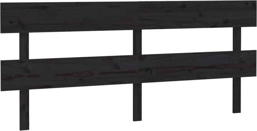 VidaXL Hoofdbord 204x3x81 cm massief grenenhout zwart
