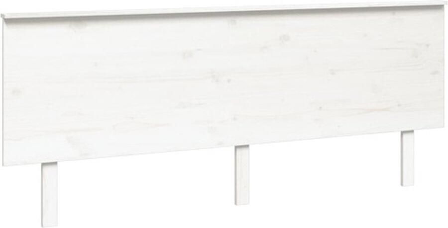 VidaXL Hoofdbord 204x6x82 5 cm massief grenenhout wit