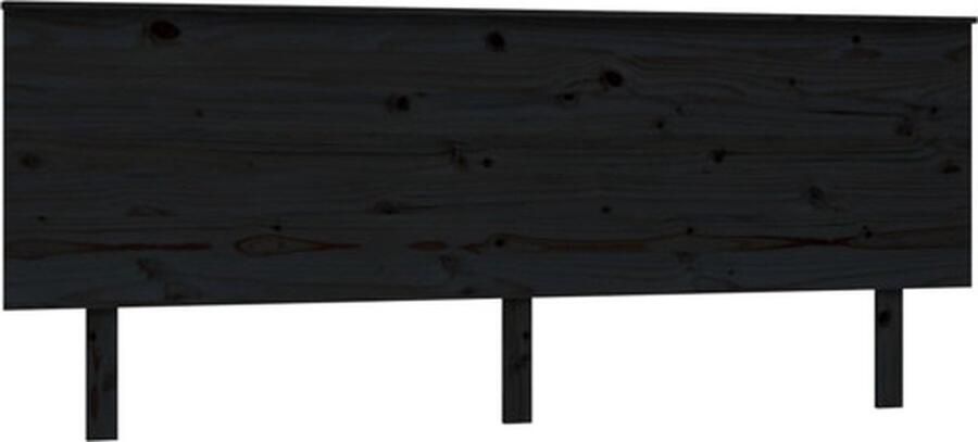 VidaXL Hoofdbord 204x6x82 5 cm massief grenenhout zwart