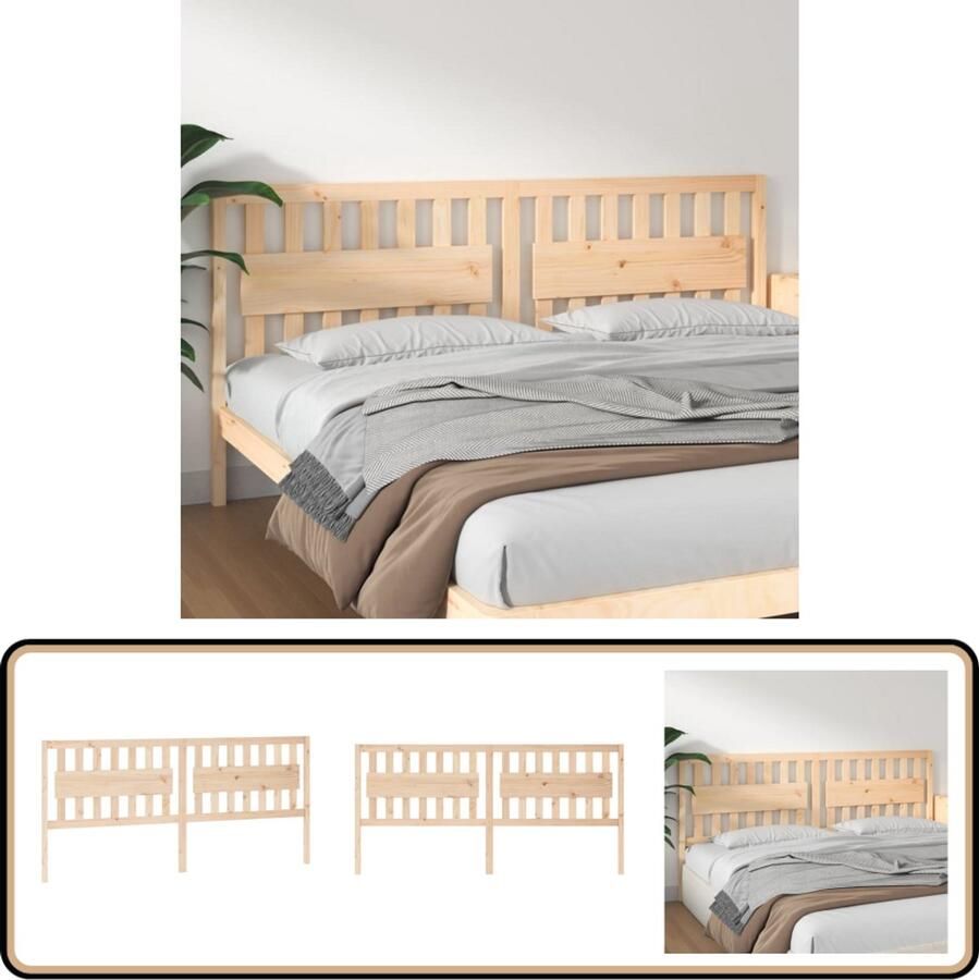 VidaXL Hoofdbord 205 5x4x100 cm Massief Grenenhout Hoofd Bord Hoofdeinde Houten Hoofdeinde Grenenhout Rustic Vintage Slaapkamer Decoratie Comfortabel