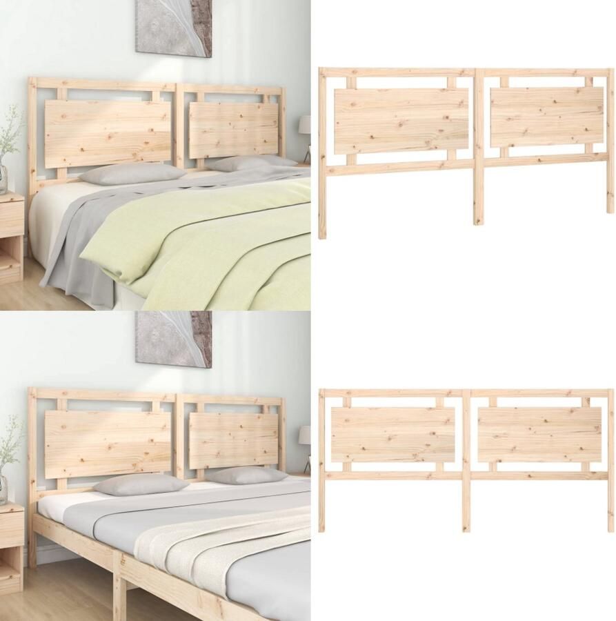 VidaXL Hoofdbord 205 5x4x100 cm massief grenenhout Hoofdbord Hoofdborden Hoofdeinde Houten Hoofdbord