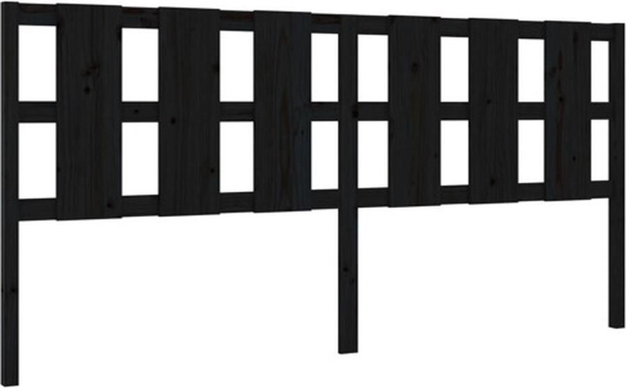 VidaXL Hoofdbord 205 5x4x100 cm massief grenenhout zwart - Foto 2