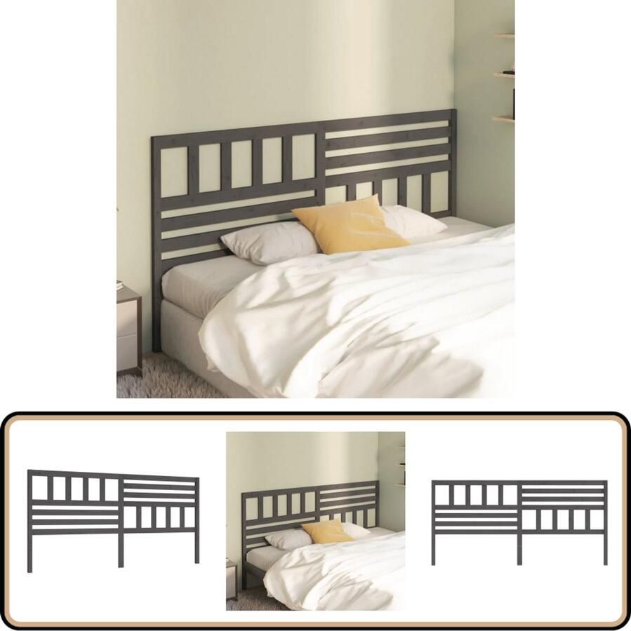 VidaXL Hoofdbord 206x100 cm Massief Grenenhout Grijs Houten Hoofdbord Kopen Klassieke Hoofdbord Grijze Hoofdbord Hoofd Bord