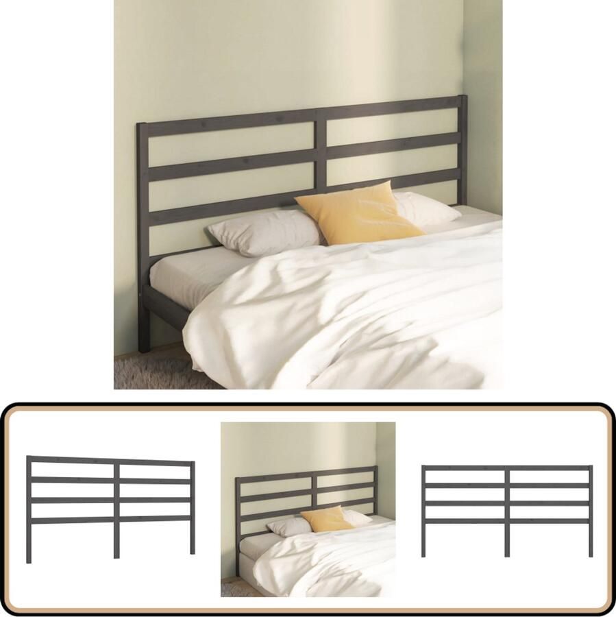 VidaXL Hoofdbord 206x100 cm Massief Grenenhout Grijs Houten Hoofdbord Kopen Klassieke Hoofdbord Grijze Hoofdbord Massief Hout Hoofdbord