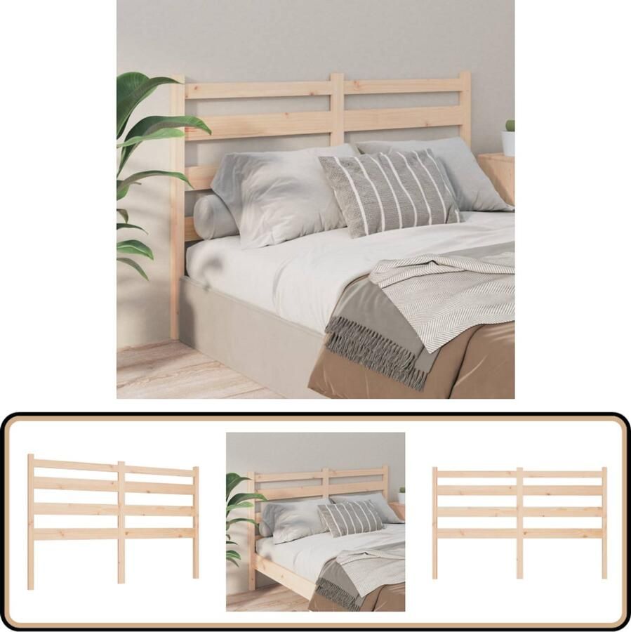 VidaXL Hoofdbord 206x100 cm Massief Grenenhout Hoofd Bord Bed Frame Hoofdeinde Grenenhout Hout