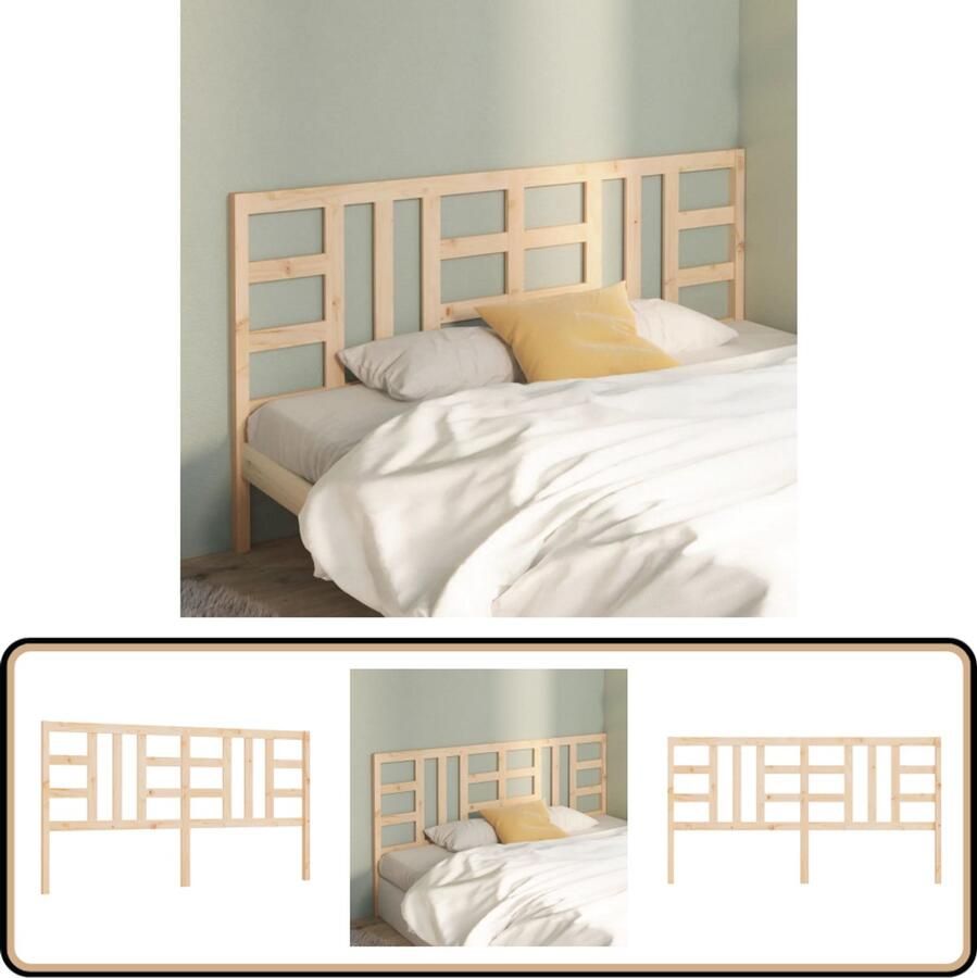 VidaXL Hoofdbord 206x100 cm Massief Grenenhout Hoofd Bord Hoofdeinde Houten Hoofdbord Grenenhout Bruine Hoofdbord