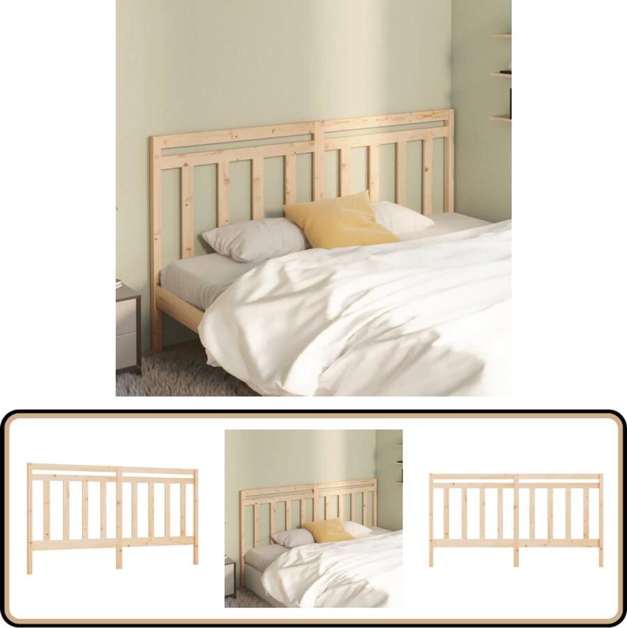 VidaXL Hoofdbord 206x100 cm Massief Grenenhout Houten Hoofdbord Klassieke Hoofdbord Massief Grenenhout Bruine Hoofdbord Voor Tweepersoonsbed Hoofdbord Met Vintage Stijl Kamerdecoratie Slaapkamervloeren