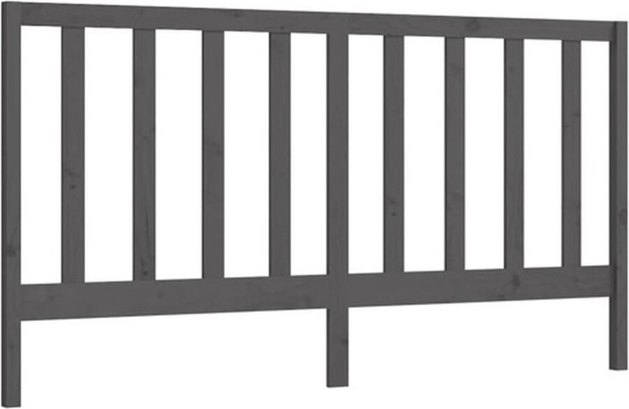 VidaXL Hoofdbord 206x4x100 cm massief grenenhout grijs - Foto 1