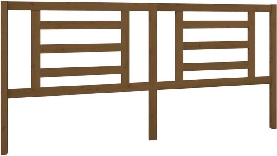 VidaXL Hoofdbord 206x4x100 cm massief grenenhout honingbruin - Foto 4