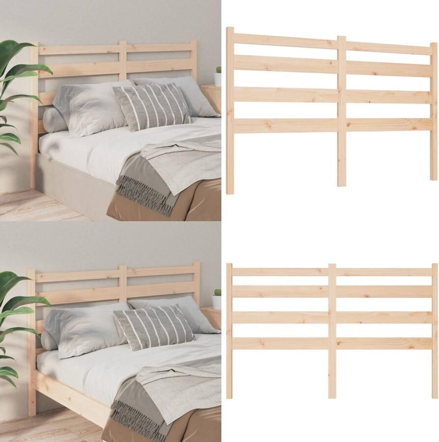 VidaXL Hoofdbord 206x4x100 cm massief grenenhout Hoofdbord Hoofdborden Hoofdeinde Houten Hoofdbord - Foto 4