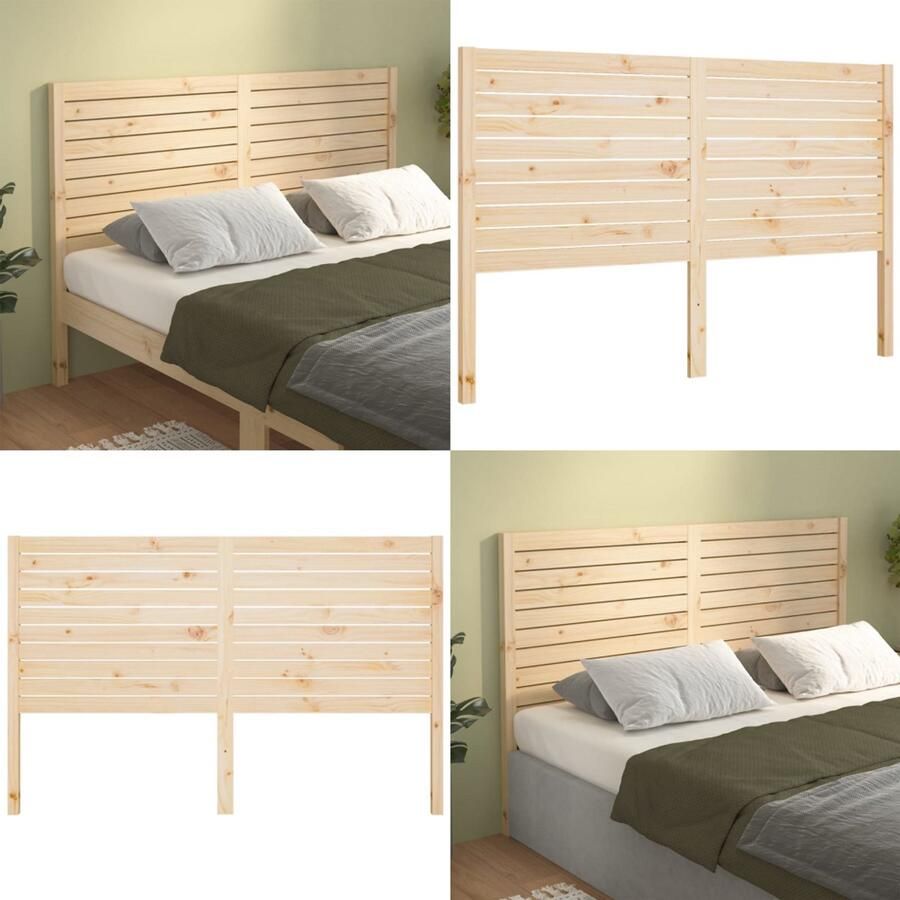 VidaXL Hoofdbord 206x4x100 cm massief grenenhout Hoofdbord Hoofdborden Hoofdeinde Houten Hoofdbord