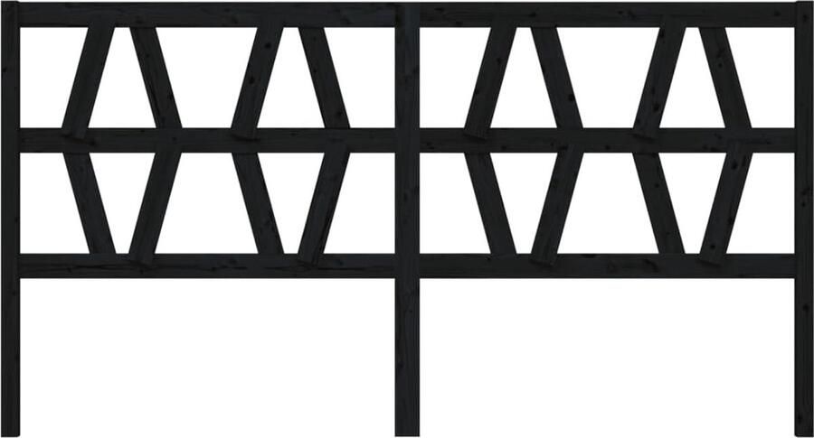 VidaXL Houten Hoofdeinde Trendy Design Hoofdbord Afmetingen- 206x4x100 cm Ken- Klassieke uitstraling Kleur- Zwart Materiaal- Massief grenenhout Montage vereist Bedonderdeel Inclusief Houtreiniger en verfrisser - Foto 5