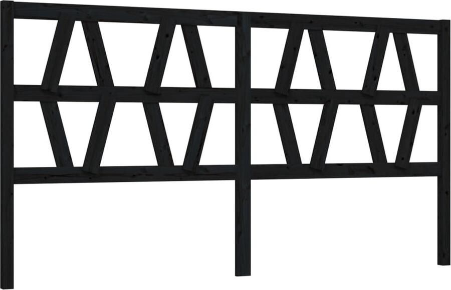 VidaXL Hoofdbord 206x4x100 cm massief grenenhout zwart - Foto 2