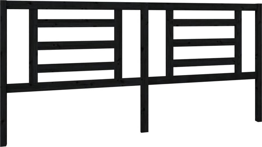 VidaXL Hoofdbord 206x4x100 cm massief grenenhout zwart - Foto 3