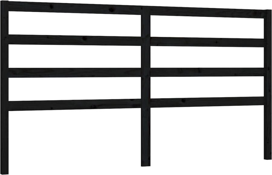 VidaXL Hoofdbord 206x4x100 cm massief grenenhout zwart - Foto 2