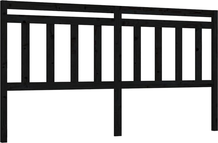 VidaXL Hoofdbord 206x4x100 cm massief grenenhout zwart