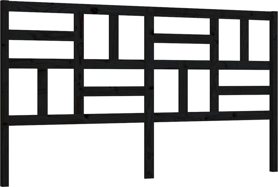VidaXL Hoofdbord 206x4x104 cm massief grenenhout zwart - Foto 2