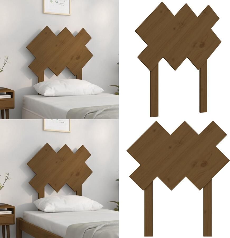 VidaXL Hoofdbord 72-5x3x81 cm massief grenenhout honingbruin Hoofdbord Hoofdborden Hoofdeinde Houten Hoofdbord