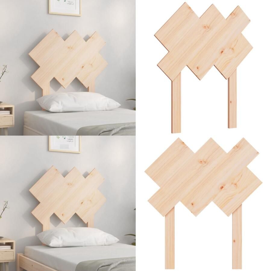 VidaXL Hoofdbord 72-5x3x81 cm massief grenenhout Hoofdbord Hoofdborden Hoofdeinde Houten Hoofdbord