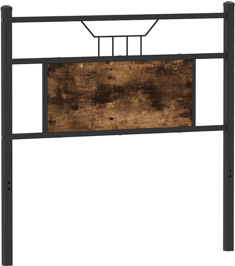 VidaXL Hoofdbord 75 cm bewerkt hout en staal gerookt eikenkleurig