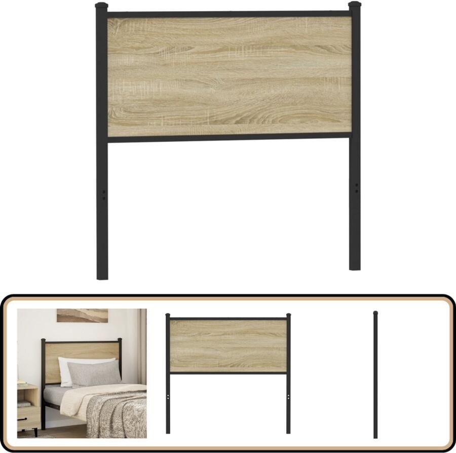 VidaXL Hoofdbord 75 cm Bewerkt hout Sonoma eiken Hoofd Bord Hoofdbord Bedding Slaapkamers Houten Hoofdbord