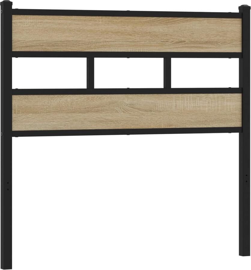 VidaXL Hoofdbord 75 cm ijzer en bewerkt hout sonoma eikenkleurig