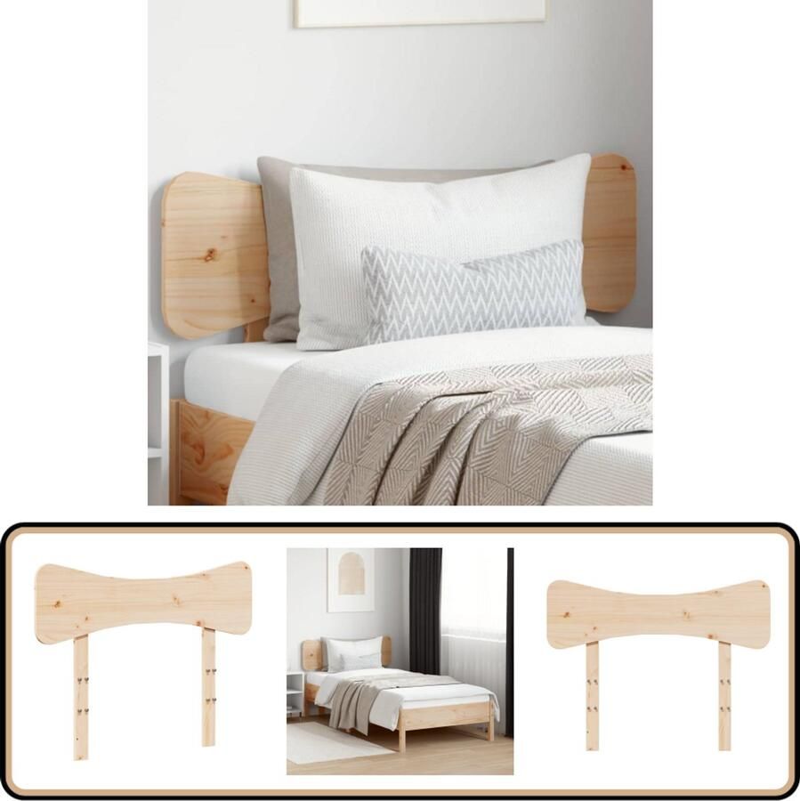 VidaXL Hoofdbord 75 cm massief grenenhout Hoofd Bord Beddecoratie Grenenhout Bruine Meubels Landelijke Woonstijl Hoofdbord 75 Cm Massief Hout Vintage Style Kamermeubel Slaapkamerinrichting
