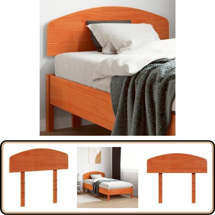 VidaXL Hoofdbord 75 cm Massief Grenenhout Wasbruin Hoofd Bord Hoofdbord Bedding Slaapkamer Decoratie Grenenhout Meubels