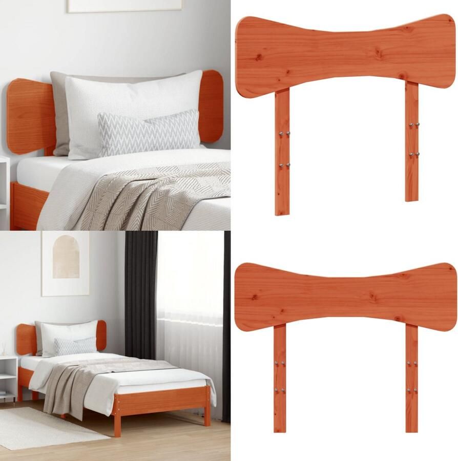 VidaXL Hoofdbord 75 cm massief grenenhout wasbruin Hoofdbord Hoofdborden Bed Hoofdbord Bedhoofdbord