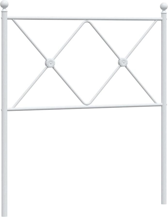 VidaXL Hoofdbord 75 cm metaal wit - Foto 4
