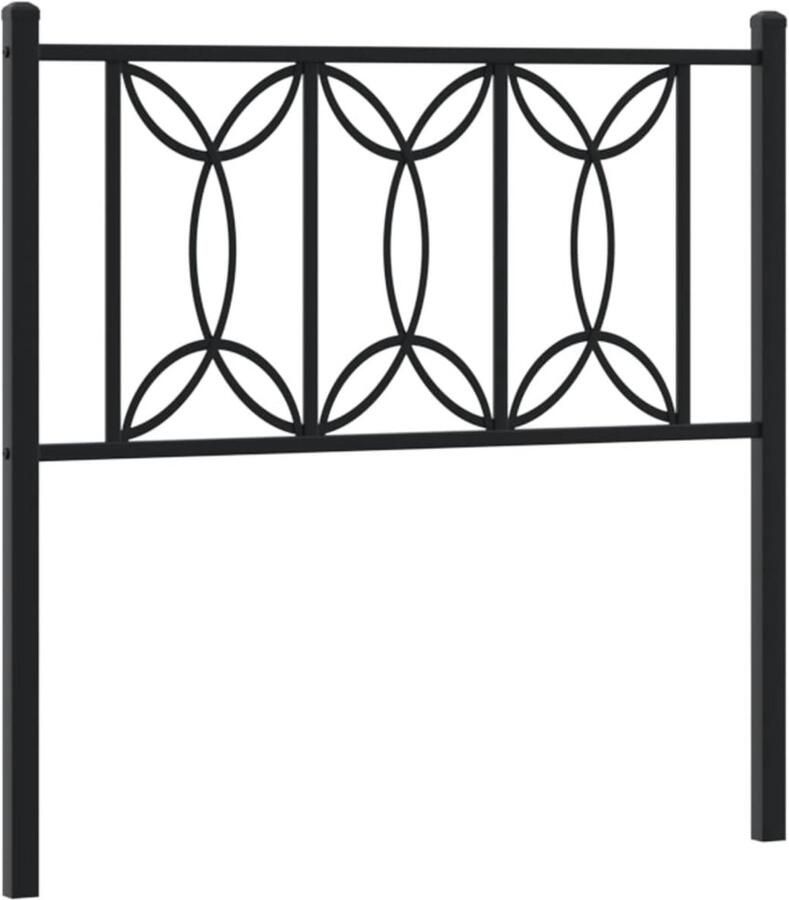 VidaXL Hoofdbord 75 cm metaal zwart