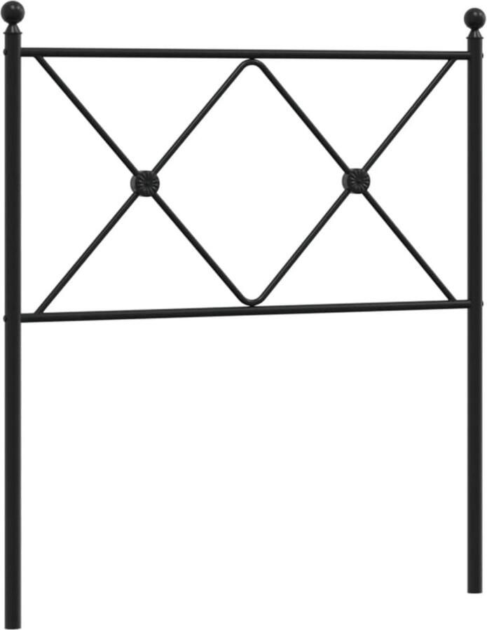 VidaXL Hoofdbord 75 cm metaal zwart