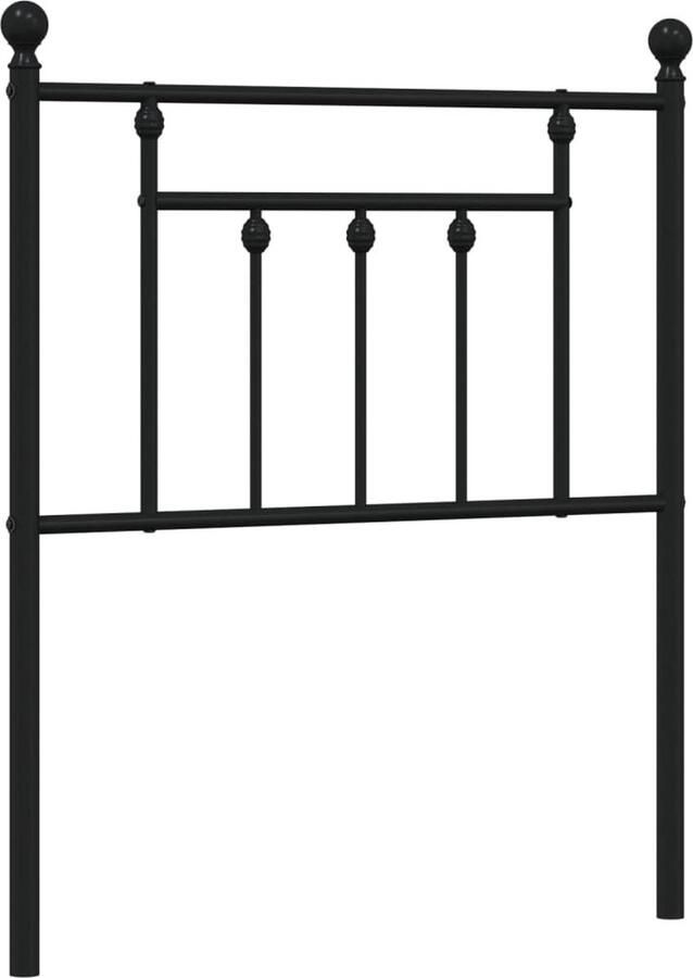 VidaXL Hoofdbord 75 cm metaal zwart - Foto 2