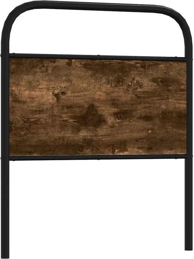 VidaXL Hoofdbord 75 cm staal en bewerkt hout gerookt eikenkleurig