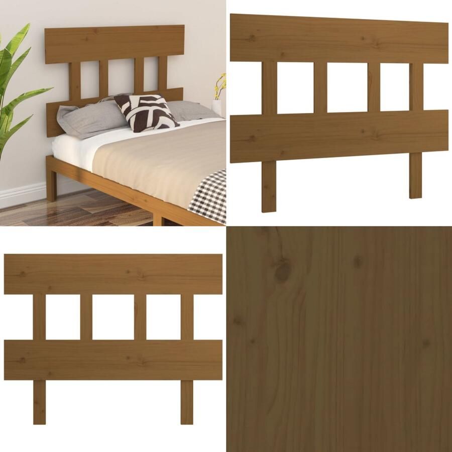 VidaXL Hoofdbord 78 5x3x81 cm massief grenenhout honingbruin Hoofdbord Hoofdborden Hoofdeinde Houten Hoofdbord