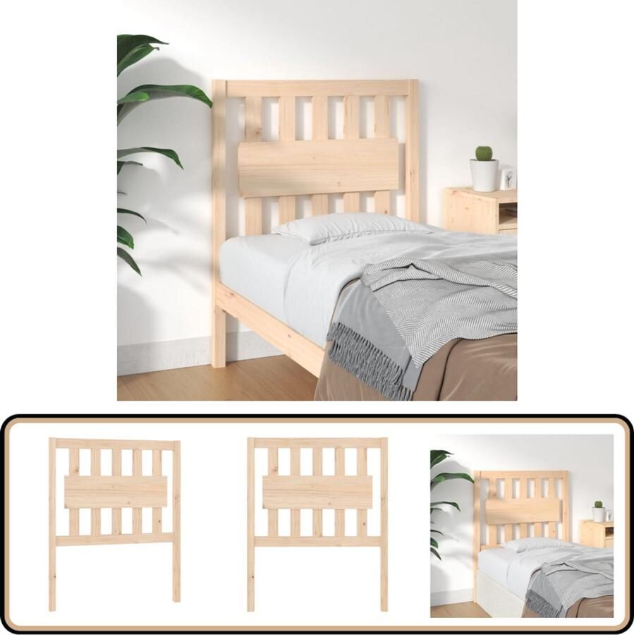 The Living Store Houten Hoofdeinde Grenenhout 80.5 x 4 x 100 cm Rustieke uitstraling Houten Hoofdbord Hoofdboard Hoofdeinde Rustic Headboard Vintage Headboard