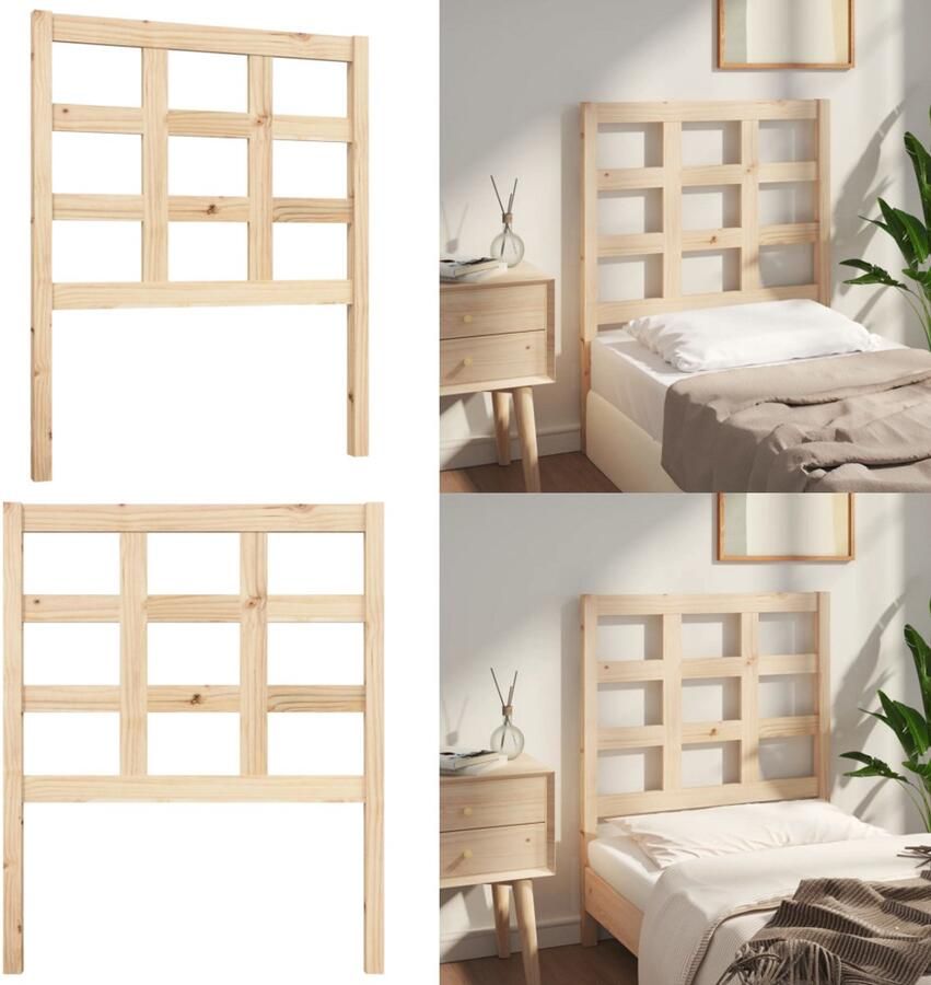 VidaXL Hoofdbord 80 5x4x100 cm massief grenenhout Hoofdbord Hoofdborden Hoofdeinde Houten Hoofdbord