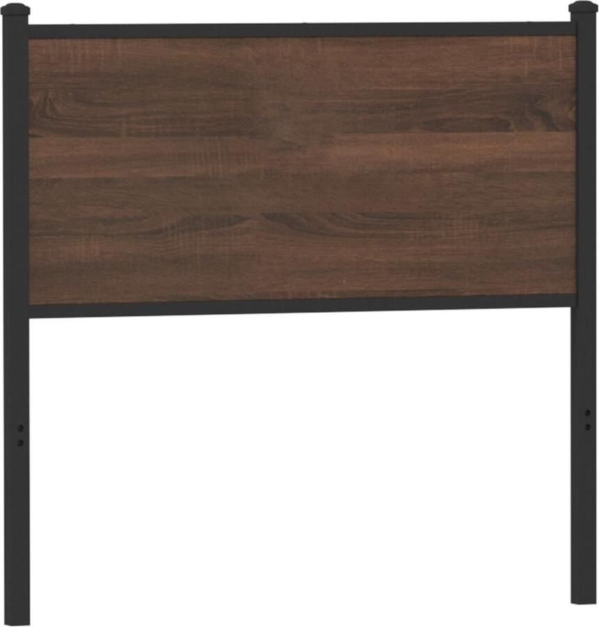 VidaXL Hoofdbord 80 cm bewerkt hout en staal bruin eikenkleurig