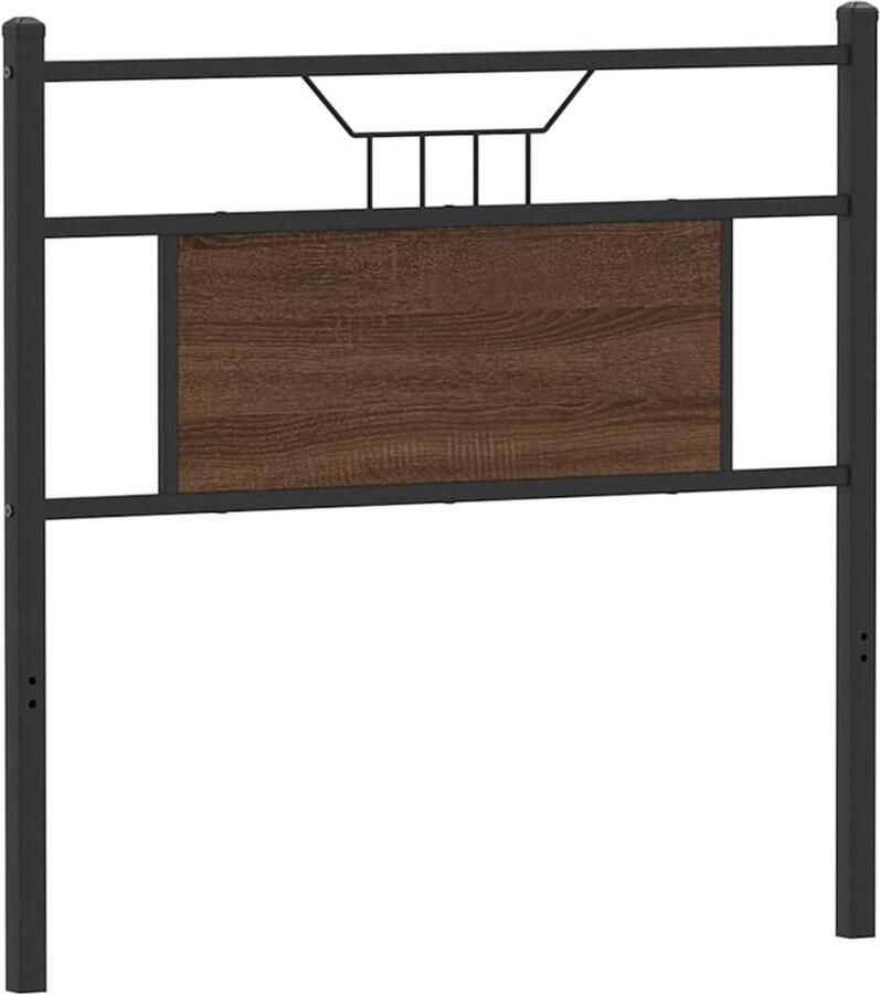 VidaXL Hoofdbord 80 cm bewerkt hout en staal bruin eikenkleurig