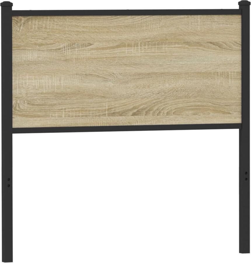 VidaXL Hoofdbord 80 cm bewerkt hout en staal sonoma eikenkleurig