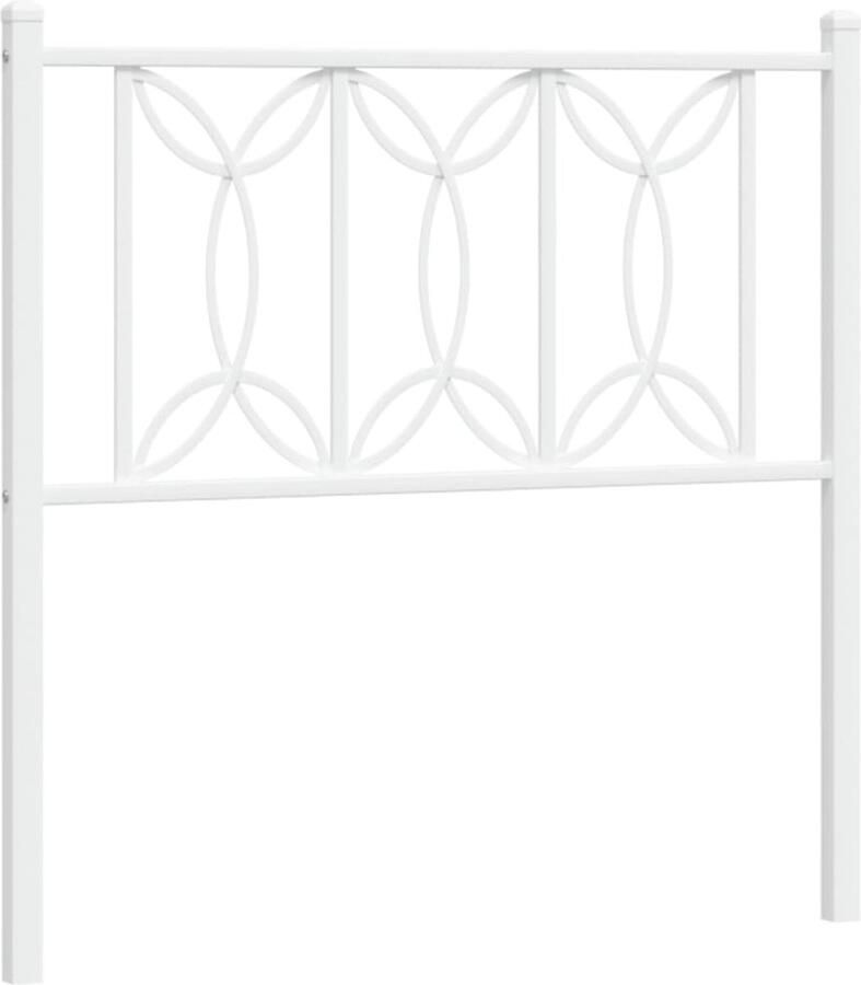 VidaXL Hoofdbord 80 cm metaal wit - Foto 5