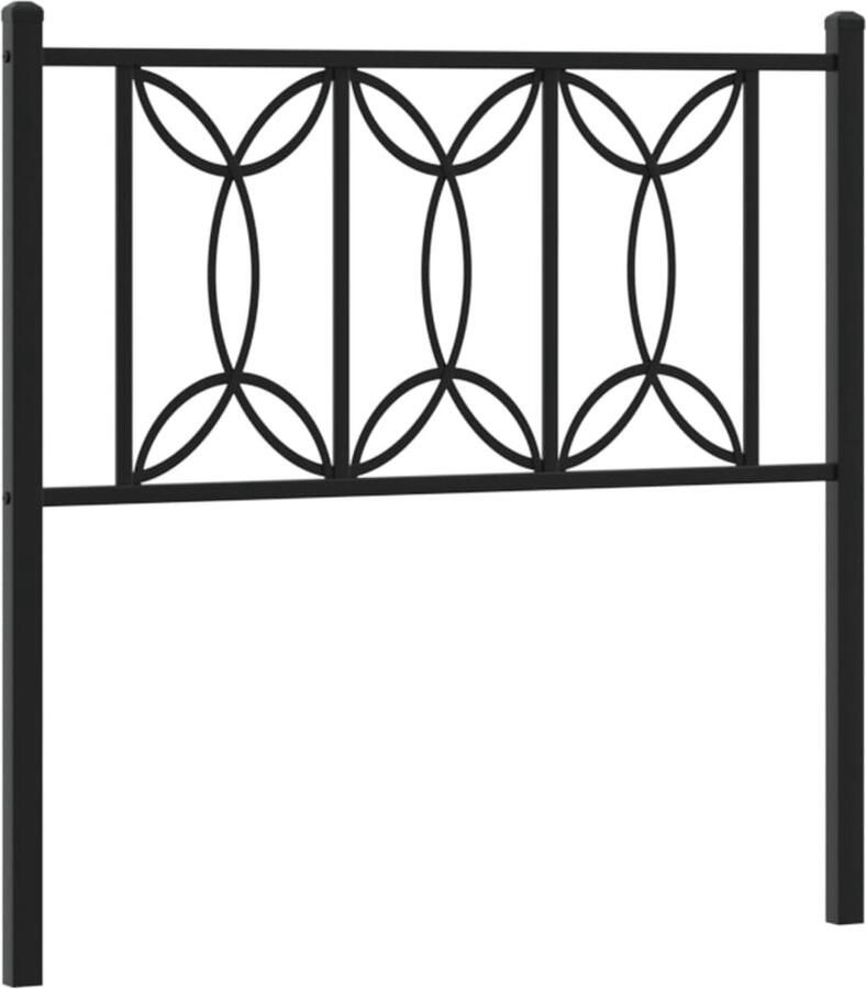 VidaXL Hoofdbord 80 cm metaal zwart