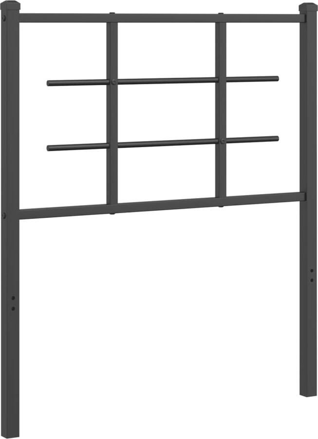 VidaXL Hoofdbord 75 cm metaal zwart - Foto 3