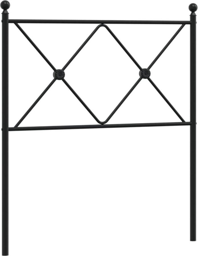 VidaXL Hoofdbord 80 cm metaal zwart