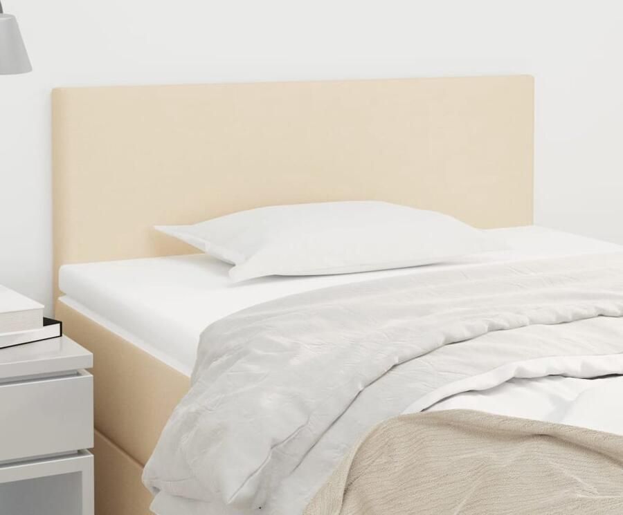 VidaXL Hoofdbord 80x5x78 88 cm Crèmekleurig Hoofd Bord Hoofdkussen Beddecoratie Klassiek Hoofdbord Creme Hoofdbord Stoffen Hoofdbord - Foto 2